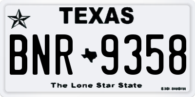 TX license plate BNR9358