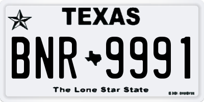 TX license plate BNR9991