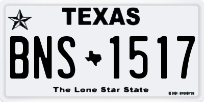 TX license plate BNS1517