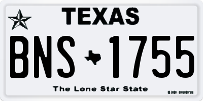 TX license plate BNS1755
