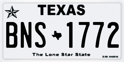 TX license plate BNS1772