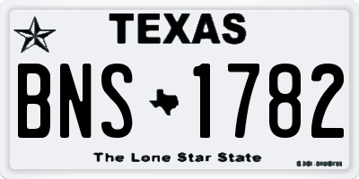 TX license plate BNS1782