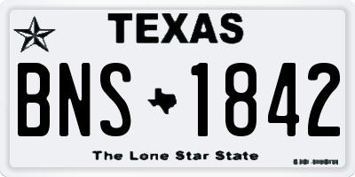 TX license plate BNS1842