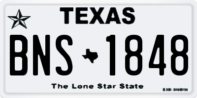 TX license plate BNS1848
