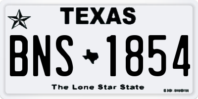 TX license plate BNS1854