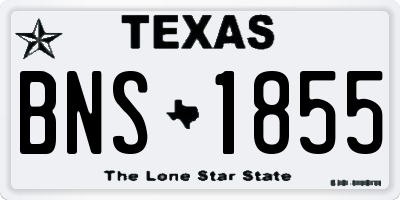 TX license plate BNS1855