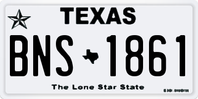 TX license plate BNS1861