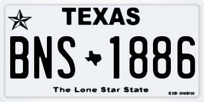 TX license plate BNS1886