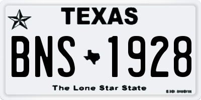 TX license plate BNS1928