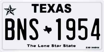 TX license plate BNS1954