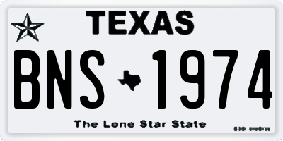 TX license plate BNS1974