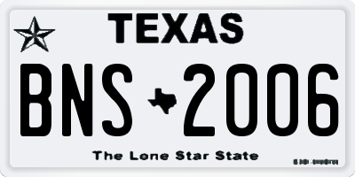 TX license plate BNS2006