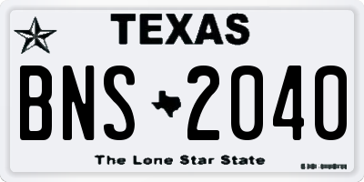 TX license plate BNS2040