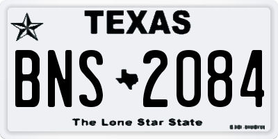 TX license plate BNS2084