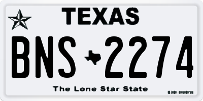 TX license plate BNS2274