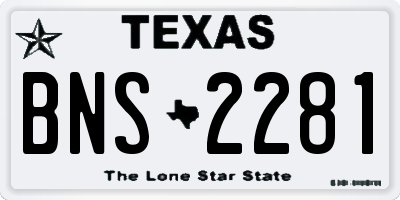 TX license plate BNS2281