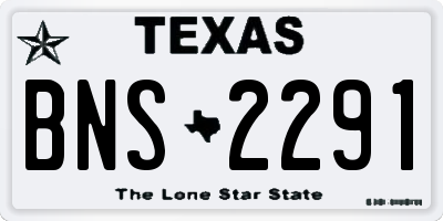 TX license plate BNS2291