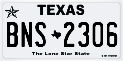 TX license plate BNS2306