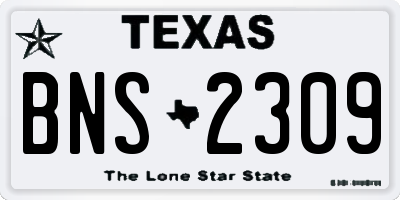 TX license plate BNS2309