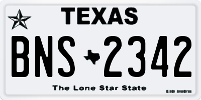 TX license plate BNS2342