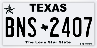 TX license plate BNS2407