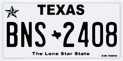 TX license plate BNS2408
