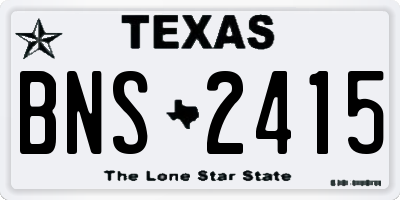 TX license plate BNS2415