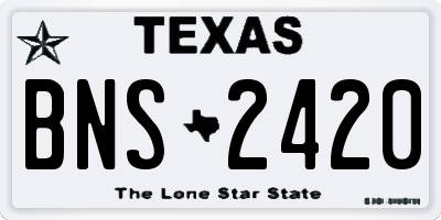 TX license plate BNS2420