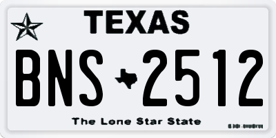 TX license plate BNS2512