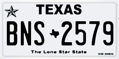 TX license plate BNS2579