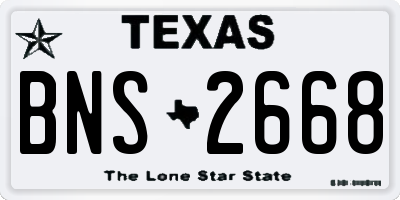 TX license plate BNS2668