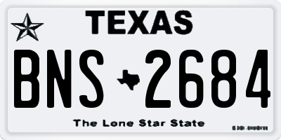 TX license plate BNS2684