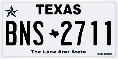 TX license plate BNS2711