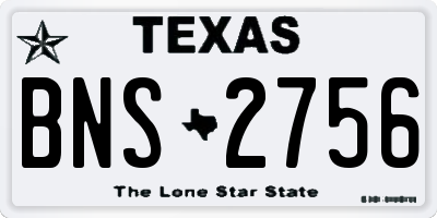 TX license plate BNS2756