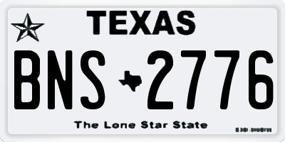 TX license plate BNS2776