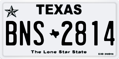 TX license plate BNS2814