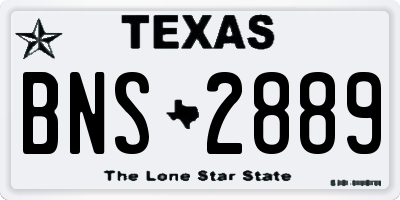 TX license plate BNS2889