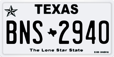 TX license plate BNS2940