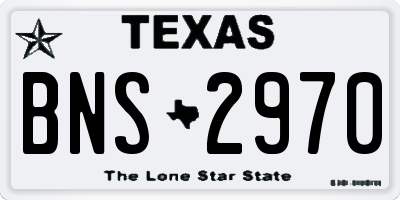 TX license plate BNS2970