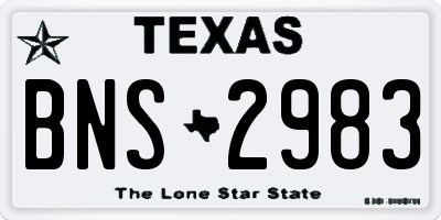 TX license plate BNS2983