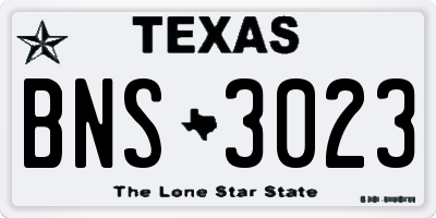 TX license plate BNS3023