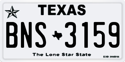TX license plate BNS3159