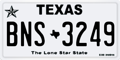 TX license plate BNS3249