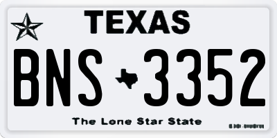 TX license plate BNS3352