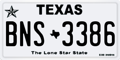 TX license plate BNS3386