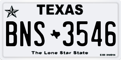 TX license plate BNS3546