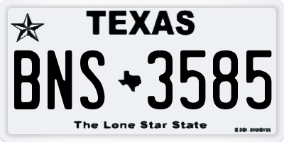 TX license plate BNS3585