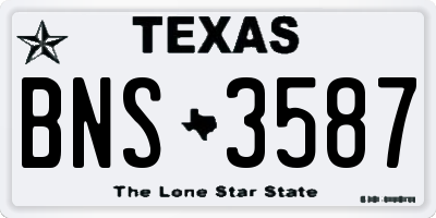 TX license plate BNS3587