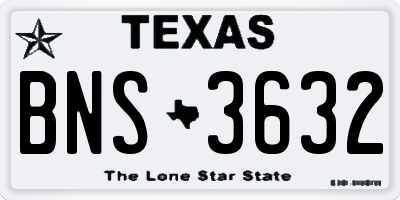 TX license plate BNS3632