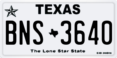 TX license plate BNS3640